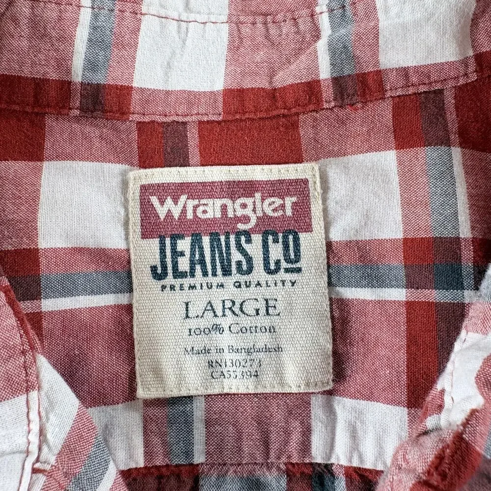 2 Wrangler Jeans Co, Plaid Long Sleeve Shirts - Men's Sz‎ L